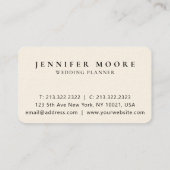 Modern Elegant Cream and Black Makeup Script Visitekaartje (Achterkant)