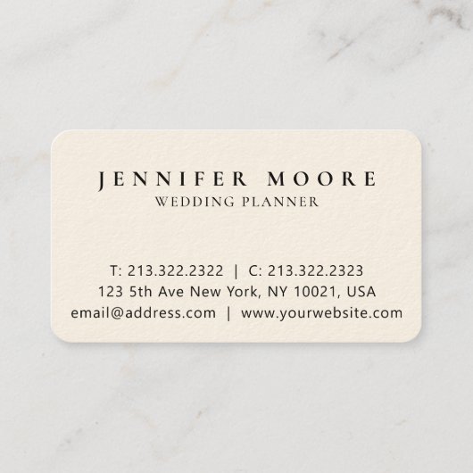 Modern Elegant Cream and Black Makeup Script Visitekaartje (Achterkant)