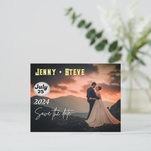 Modern Elegant Custom bruiloft uitnodiging briefka (Staand voorkant)