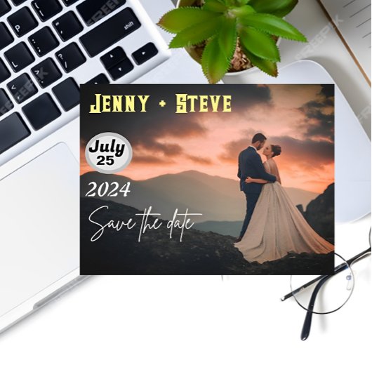 Modern Elegant Custom bruiloft uitnodiging briefka