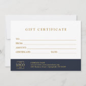 Modern Elegant Custom Business Gift Certificate (Voorkant)