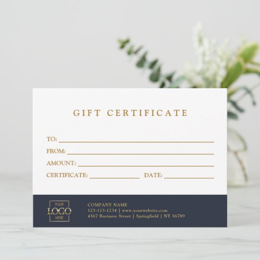 Modern Elegant Custom Business Gift Certificate (Staand voorkant)
