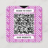 Modern Elegant Custom Logo QR Code Orchidee Square Vierkante Visitekaartje (Achterkant)