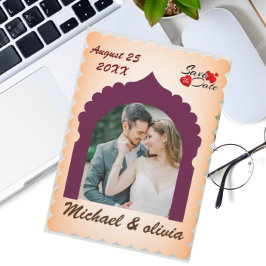 Modern Elegant Custom Photo Save the Date Kaart