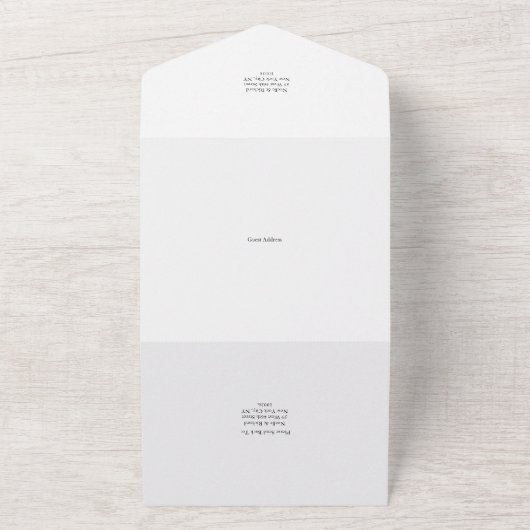 Modern Elegant Custom Photo Wedding All In One Uitnodiging (Buitenkant)