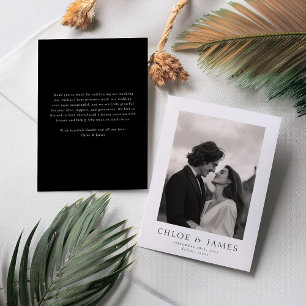 Modern Elegant Custom Photo Wedding Bedankkaart