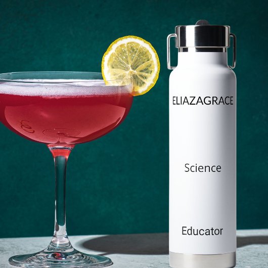 Modern Elegant Cute Minimalist Personalize Teacher Waterfles