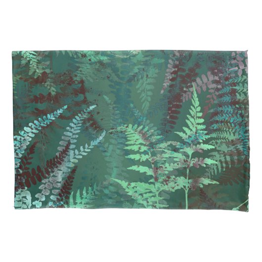 Modern Elegant Dark Emerald Green Ferns Kussensloop (Voorkant)