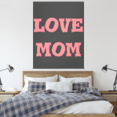 Modern elegant_deep_gray_pink_love mamma_design canvas afdruk (Insitu (Slaapkamer))