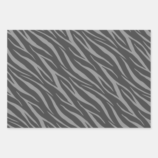 Modern elegant design zwart grijs Zebra Inpakpapier Vel (Voorkant 2)