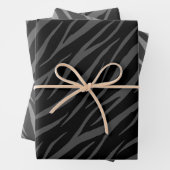 Modern elegant design zwart grijs Zebra Inpakpapier Vel (In situ)