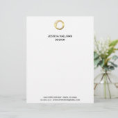 Modern Elegant Designer Scribble Logo in Goud Briefhoofd (Staand voorkant)