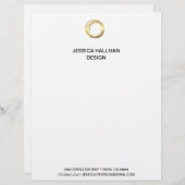 Modern Elegant Designer Scribble Logo in Goud Briefhoofd (Voorkant / Achterkant)