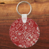 Modern Elegant Donkerrood Terrazzo Effect Tegel Sleutelhanger (Achterkant)