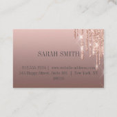 Modern Elegant druipt gouden rozen Visitekaartje (Achterkant)