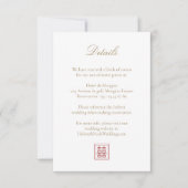 Modern Elegant Dubbel Geluk Bruiloft Details Kaart (Voorkant)