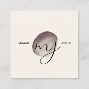 Modern Elegant Dubbel Monogram Vierkante Visitekaartje