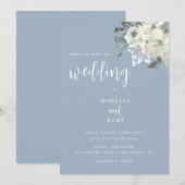 Modern Elegant Dusty Blue Simple Wedding Kaart (Voorkant / Achterkant)
