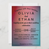 Modern elegant dusty neon Wedding Kaart (Voorkant)