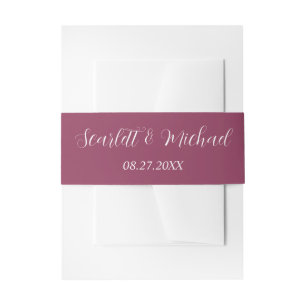 Modern Elegant Earthy met Names and Date Uitnodigingen Wikkel
