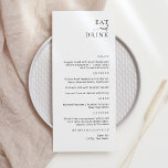 Modern Elegant Eat and Drink Menu Card<br><div class="desc">Mangez et buvez Menu Moderne & Élégant Mariage, Fête ou Anniversaire. Un design élégant en noir et blanc ou toute couleur arrière - plan que vous choisissez. Cliquez simplement sur le lien personnaliser plus loin, affiché sous la zone de personnalisation du texte à droite, et choisissez votre arrière - plan...</div>