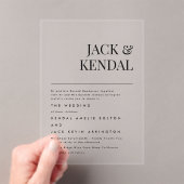 Modern Elegant | Editable Names Wedding Acryl Uitnodigingen (Insitu (Draagbaar))