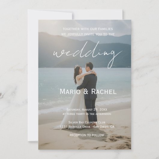 Modern Elegant  Editable Names Wedding Invitation (Devant)