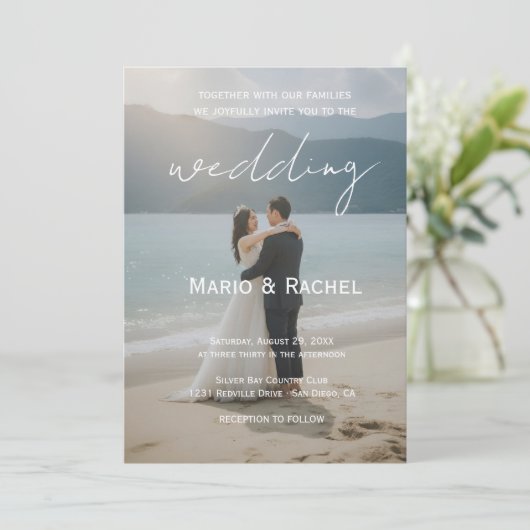 Modern Elegant  Editable Names Wedding Invitation (Debout devant)