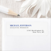 Modern Elegant Eenvoudig Blauw Wit Etiket (Insitu)