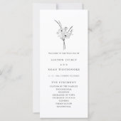 Modern Elegant Eenvoudig Bloemenbruiloft Programma (Voorkant)