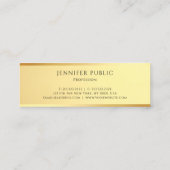 Modern Elegant Eenvoudig Ontwerp Glamour Gouden Sj Mini Visitekaartje (Achterkant)