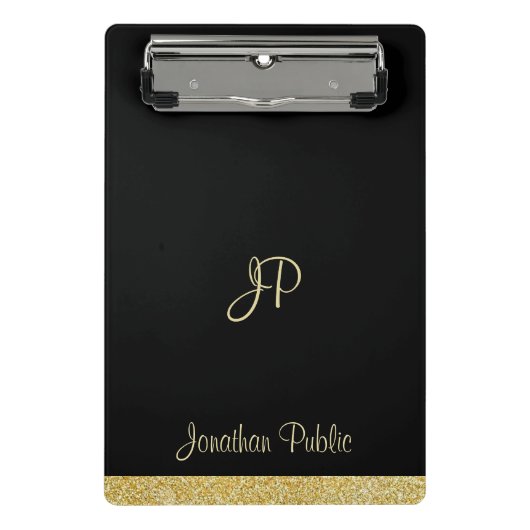 Modern Elegant Eenvoudig Ontwerp Monogram Geperson Mini Klembord (Voorkant)