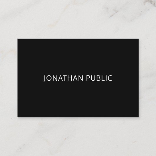 Modern Elegant Eenvoudig Ontwerp Zwart Wit Sjabloo Visitekaartje (Voorkant)