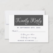 Modern Elegant Eenvoudig Script Vriendelijk Antwoo RSVP Kaartje (Voorkant)
