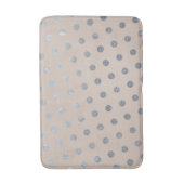 Modern Elegant Eenvoudig Taupe & Zilveren Stipp Badmat (Voorkant Verticaal)