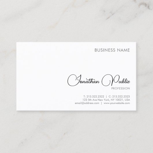 , modern, elegant eenvoudig visitekaartje (Voorkant)