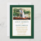 Modern Elegant Emerald Green Gold Wedding Kaart (Voorkant)