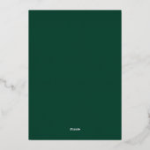 Modern Elegant Emerald Green Wedding Folie Uitnodiging (Achterkant)