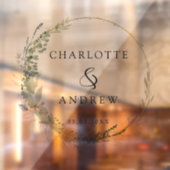 Modern, elegant, eucalyptus, bruiloft raamsticker (Vel 2)