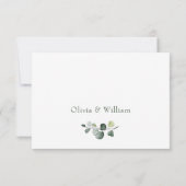 Modern Elegant Eucalyptus Krans Lijst Bruiloft RSVP Kaartje (Achterkant)