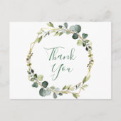 Modern Elegant Eucalyptus krans Lijst dank u Briefkaart (Voorkant)