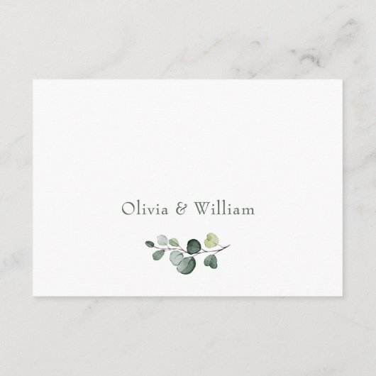 Modern Elegant Eucalyptus krans Lijst gebladerte Informatiekaartje (Achterkant)