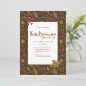 Modern Elegant Fall laat Thanksgiving Brown Kaart (Staand voorkant)