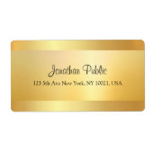 Modern Elegant Faux Gold Cool Script Template Etiket (Voorkant)