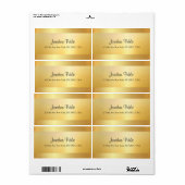 Modern Elegant Faux Gold Cool Script Template Etiket (Full Sheet)