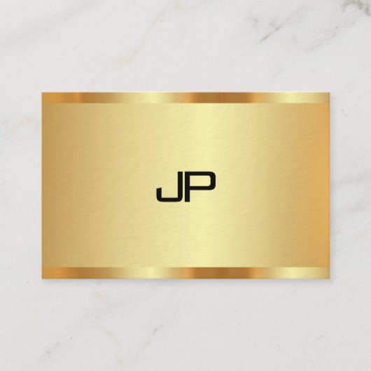Modern Elegant Faux Gold Monogram Professional Visitekaartje (Voorkant)