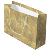 Modern Elegant Faux Gold Waterverf Marble Pattern Groot Cadeauzakje (Voorkant Gekanteld)