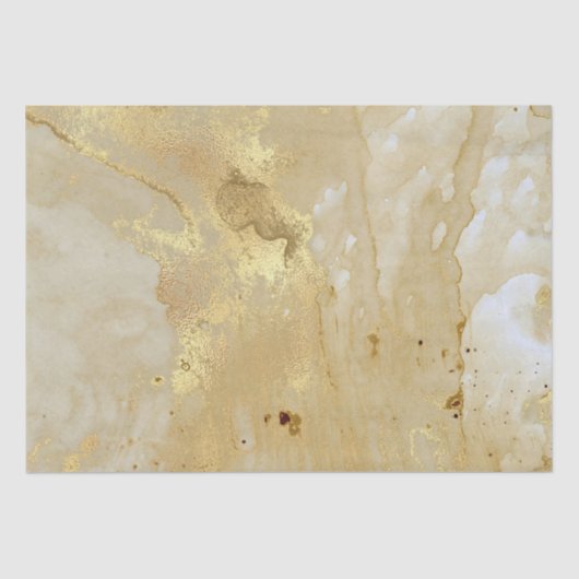 Modern Elegant Faux Gold Waterverf Marble Pattern Tissuepapier (Voorkant)