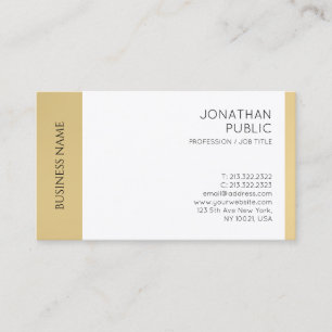 Modern Elegant Faux Gold White Professional Visitekaartje