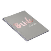 modern elegant faux roos gold " bride " notitieboek (Rechterzijde)